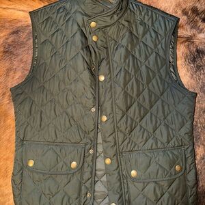 Barbour Men’s Olive Green Quilted Vest L | Classic British Outdoor Style